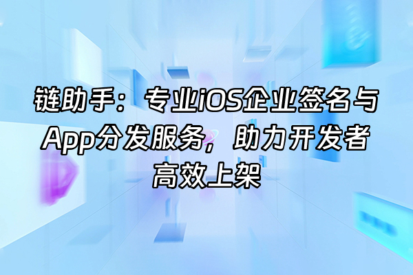 +链助手:专业iOS企业签名与App分发服务,助力开发者高效上架+