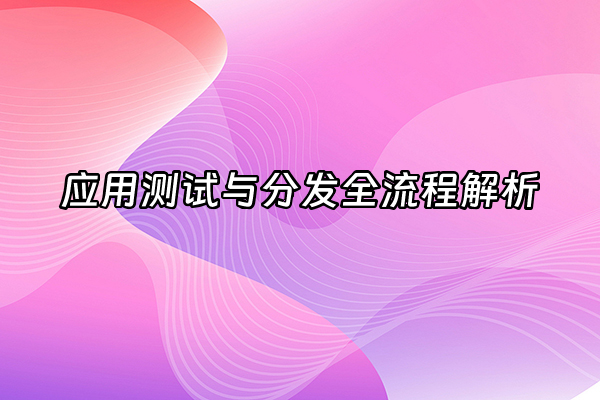 +应用测试与分发全流程解析+