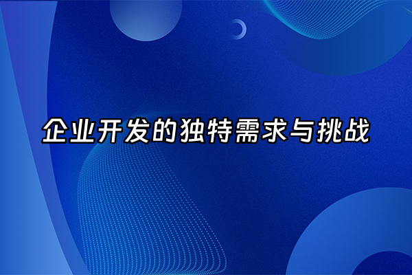 +企业开发的独特需求与挑战+