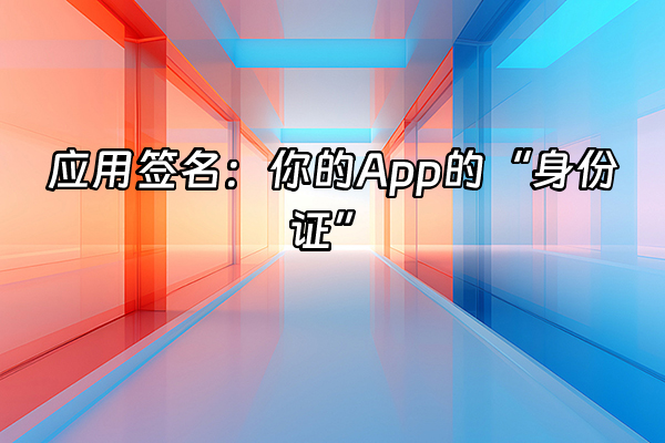 +应用签名：你的App的“身份证”+