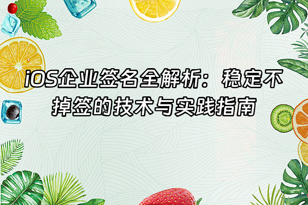 +iOS企业签名全解析：稳定不掉签的技术与实践指南+