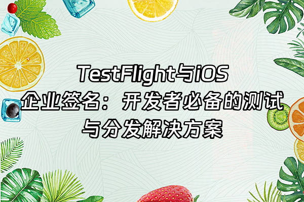 +TestFlight与iOS企业签名：开发者必备的测试与分发解决方案+