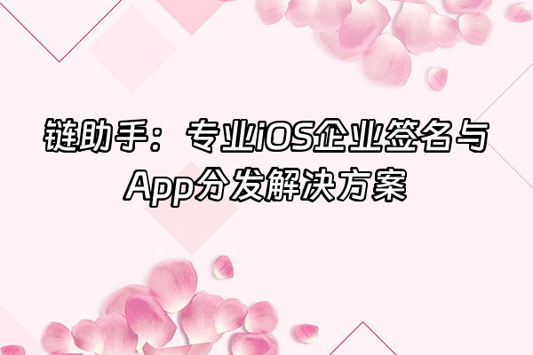 +链助手：专业iOS企业签名与App分发解决方案+
