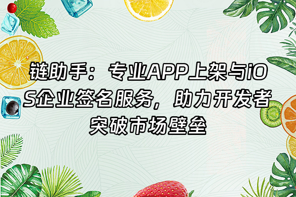 +链助手：专业APP上架与iOS企业签名服务，助力开发者突破市场壁垒+