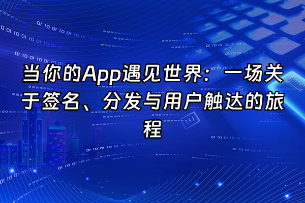 +当你的App遇见世界：一场关于签名、分发与用户触达的旅程+