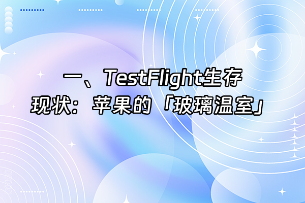 +一、TestFlight生存现状：苹果的「玻璃温室」+