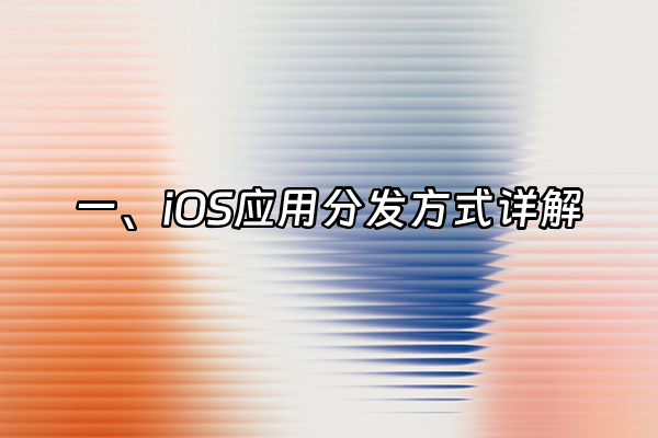+一、iOS应用分发方式详解+
