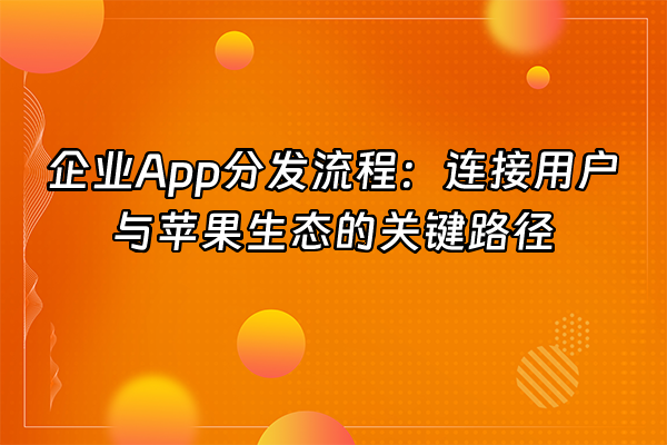 +企业App分发流程：连接用户与苹果生态的关键路径+