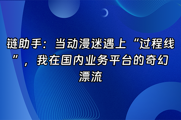 +链助手：当动漫迷遇上“过程线”，我在国内业务平台的奇幻漂流+