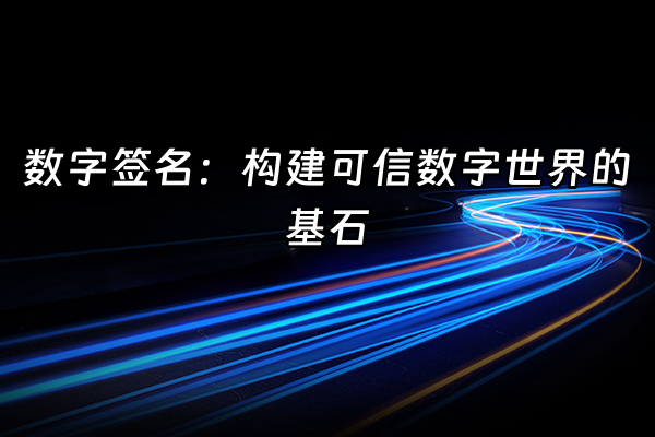 +数字签名：构建可信数字世界的基石+