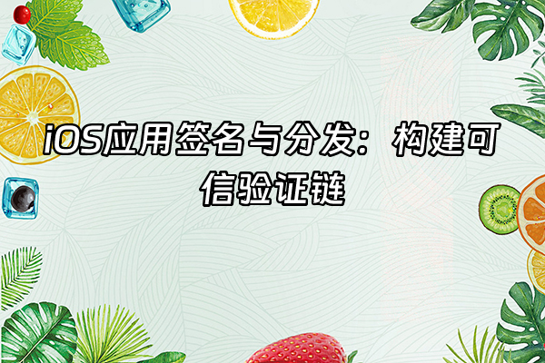 +iOS应用签名与分发：构建可信验证链+