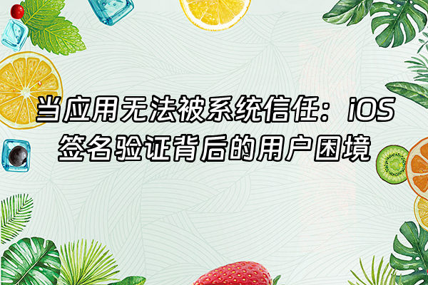 +当应用无法被系统信任：iOS签名验证背后的用户困境+