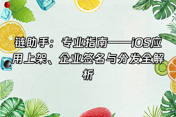 +链助手：专业指南——iOS应用上架、企业签名与分发全解析+