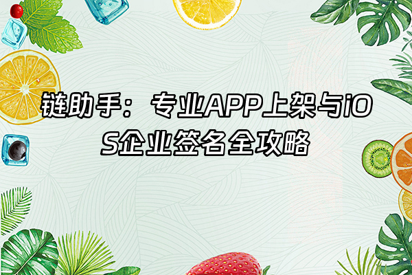 +链助手：专业APP上架与iOS企业签名全攻略+
