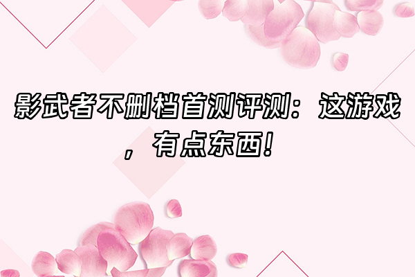 +影武者不删档首测评测：这游戏，有点东西！+