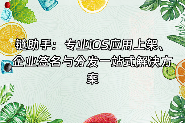 +链助手：专业iOS应用上架、企业签名与分发一站式解决方案+
