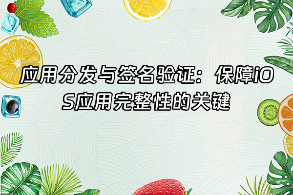 +应用分发与签名验证：保障iOS应用完整性的关键+