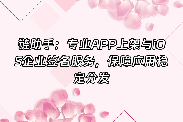 +链助手：专业APP上架与iOS企业签名服务，保障应用稳定分发+