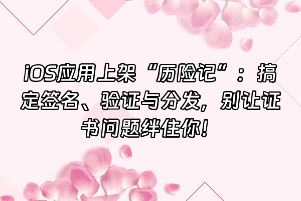 +iOS应用上架“历险记”：搞定签名、验证与分发，别让证书问题绊住你！+