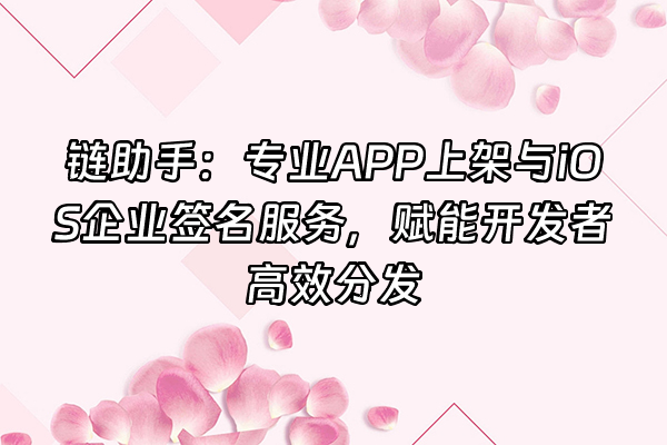 +链助手：专业APP上架与iOS企业签名服务，赋能开发者高效分发+