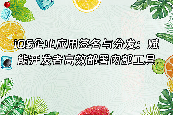+iOS企业应用签名与分发：赋能开发者高效部署内部工具+