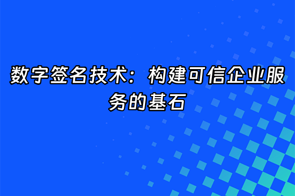 +数字签名技术：构建可信企业服务的基石+