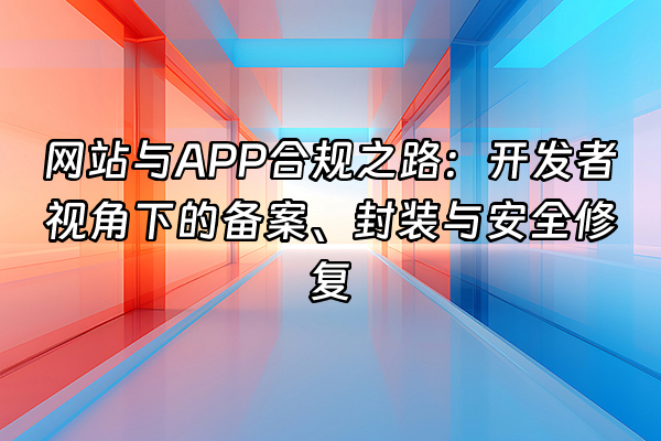 +网站与APP合规之路：开发者视角下的备案、封装与安全修复+