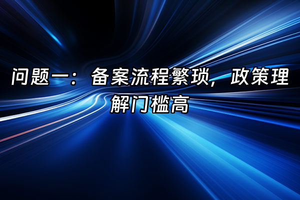 +问题一：备案流程繁琐，政策理解门槛高+