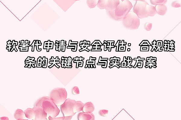 +软著代申请与安全评估：合规链条的关键节点与实战方案+