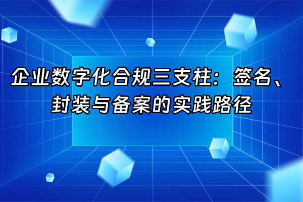 +企业数字化合规三支柱：签名、封装与备案的实践路径+