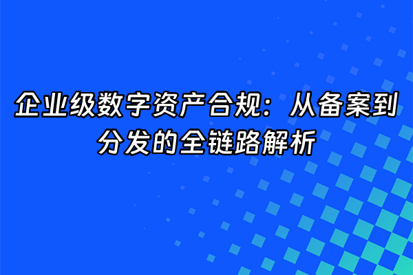 +企业级数字资产合规：从备案到分发的全链路解析+