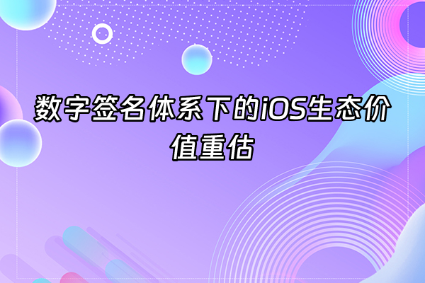 +数字签名体系下的iOS生态价值重估+