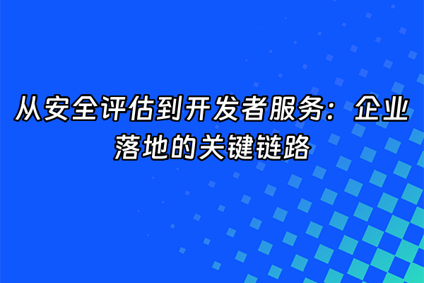 +从安全评估到开发者服务：企业落地的关键链路+