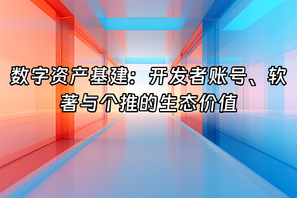+数字资产基建：开发者账号、软著与个推的生态价值+
