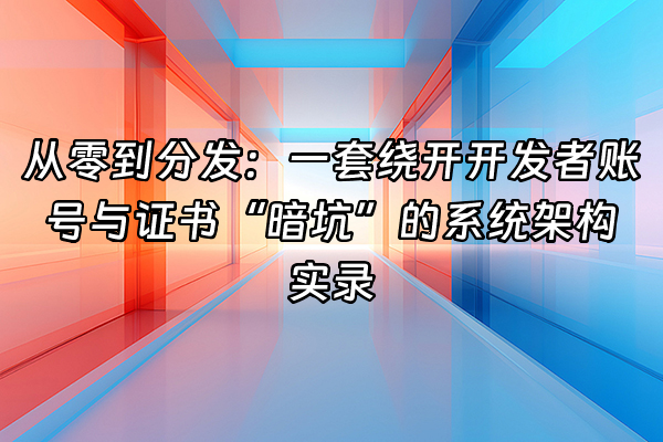 +从零到分发：一套绕开开发者账号与证书“暗坑”的系统架构实录+