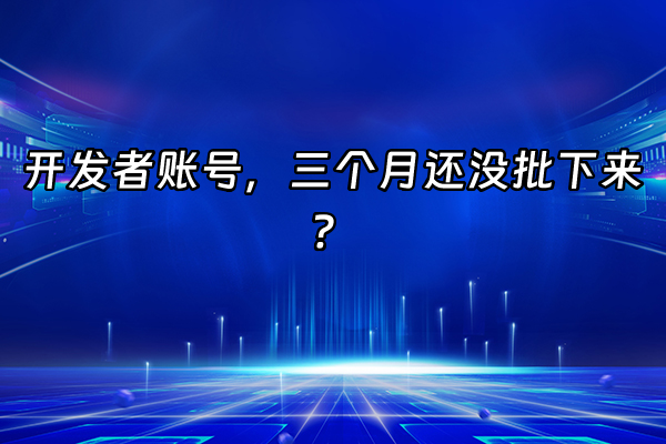 +开发者账号，三个月还没批下来？+