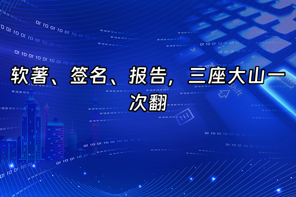 +软著、签名、报告，三座大山一次翻+