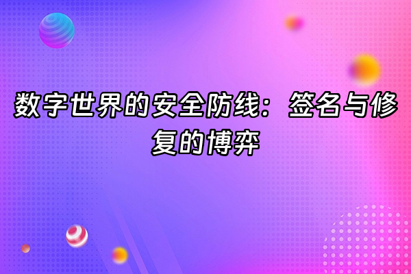 +数字世界的安全防线：签名与修复的博弈+