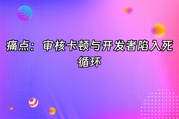 +痛点：审核卡顿与开发者陷入死循环+