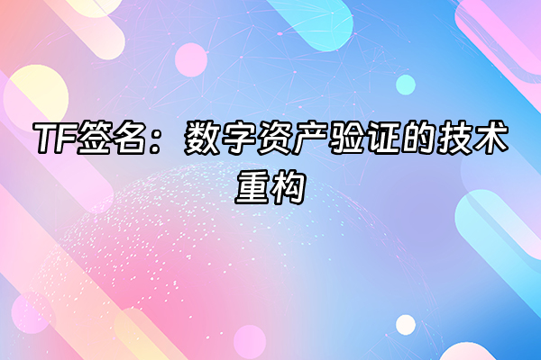 +TF签名：数字资产验证的技术重构+