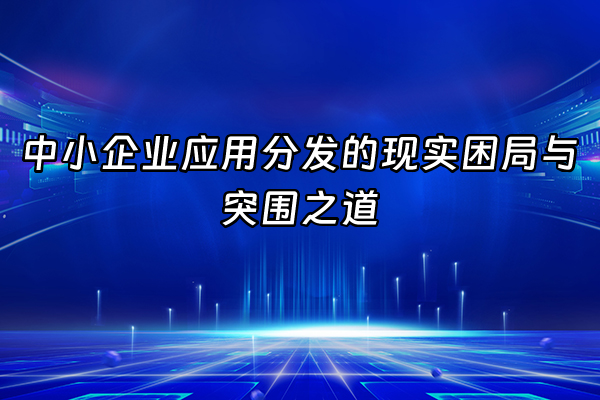 +中小企业应用分发的现实困局与突围之道+