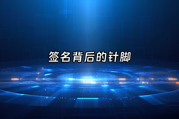 +签名背后的针脚+