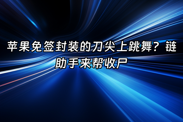 +苹果免签封装的刀尖上跳舞？链助手来帮收尸+