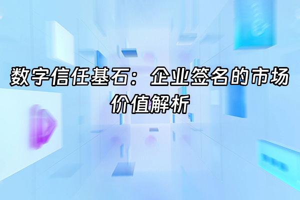 +数字信任基石：企业签名的市场价值解析  +