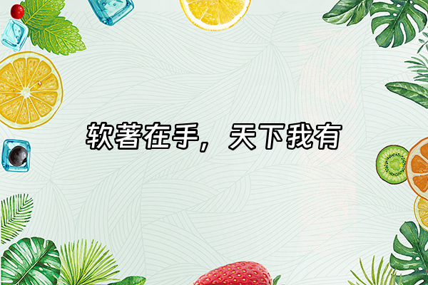 +软著在手，天下我有+