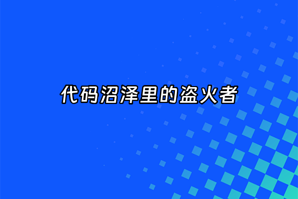 +代码沼泽里的盗火者+