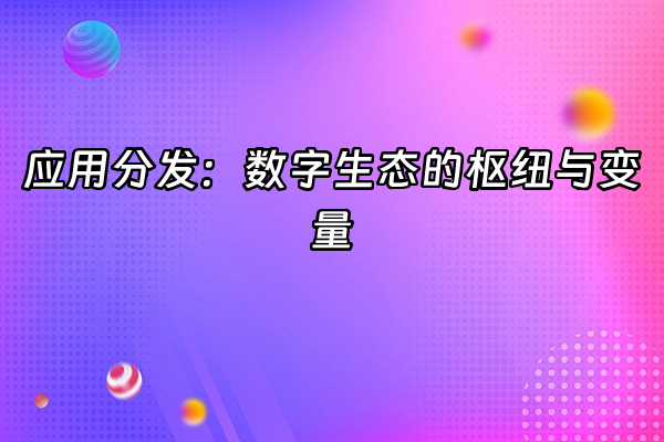 +应用分发：数字生态的枢纽与变量+