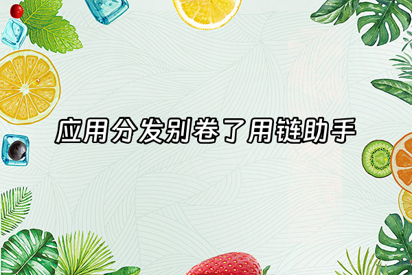 +应用分发别卷了用链助手+
