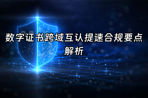 +数字证书跨域互认提速合规要点解析+